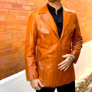 Vintage Leather coat size 38 Medium